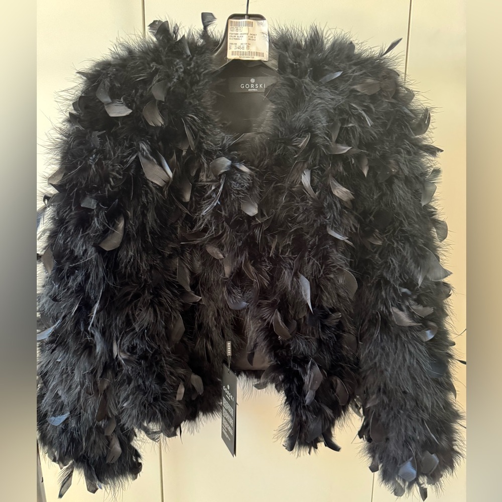 GORSKI Black Feathered Teddy Jacket
